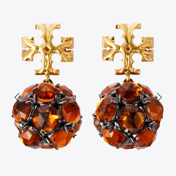 **** SOLD **** Tory Burch Roxanne Small Drop Earrings - Picture 2 of 8